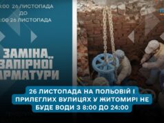 У Житомирі 26 листопада частині мікрорайону Польова на день відключать воду через заміну арматури