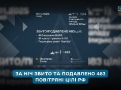 За ніч Повітряні Сили збили й подавили 483 цілі противника
