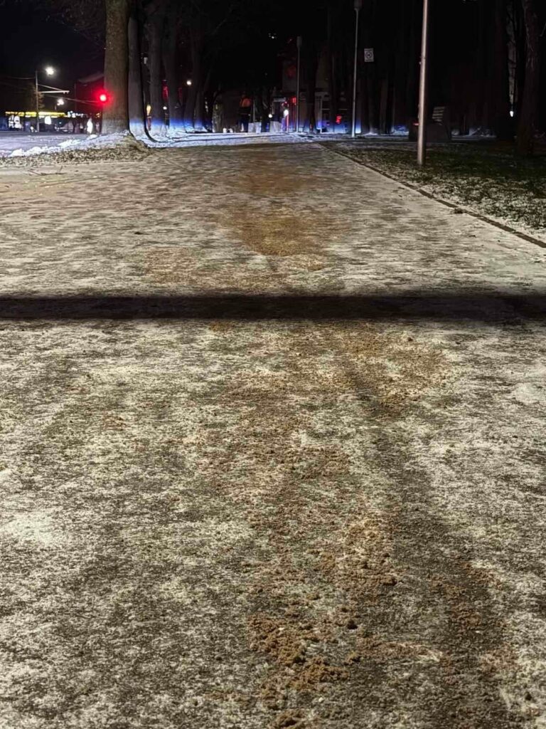 У Житомирі комунальники обробили вулиці та тротуари протиожеледною сумішшю