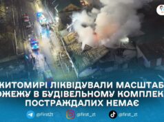 У Житомирі сталася масштабна пожежа в комплексі з кафе, аптекою та магазином: площа займання — 600 кв. м