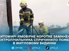 У Житомирі рятувальники загасили пожежу в будинку на кількох господарів