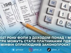 Мінфін запропонував зобов’язати ФОПів-спрощенців з оборотом від 1 млн грн платити 20% ПДВ з 2027 року