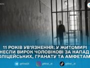 У Житомирі чоловіка засудили до 11 років за замах на вбивство поліцейських та інші тяжкі злочини