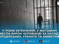 У Житомирі чоловіка засудили до 11 років за замах на вбивство поліцейських та інші тяжкі злочини