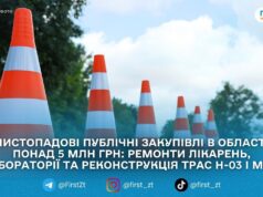 На Житомирщині у листопаді оголосили та провели великі закупівлі на дороги, медицину й охорону доріг
