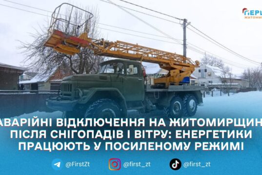 Негода знеструмила 26 населених пунктів на Житомирщині: без світла понад 12 тисяч домоволодінь