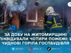 За добу рятувальники ліквідували чотири пожежі на Житомирщині