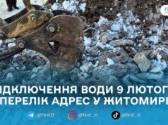 У Житомирі 9 лютого низка вулиць тимчасово буде без води через аварійні роботи