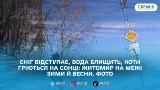 Весна наздоганяє календар: у Житомирі тане сніг, блищить вода...