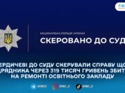 Привласнив понад 319 тисяч гривень на ремонті закладу освіти: на Житомирщині судитимуть підрядника