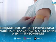 Після щеплення — не завжди через щеплення: у Житомирському ЦКПХ пояснили, які реакції є нормальними