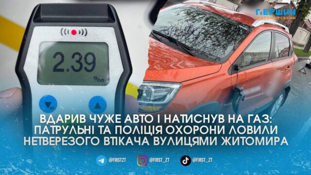 “Кіношна” погоня у Житомирі: потерпілий водій переслідував винуватця ДТП...