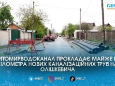 У Житомирі за чотири мільйони гривень будують нову каналізацію на вулиці Олішкевича для двох десятків будинків