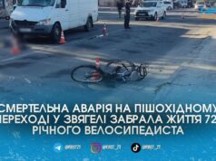 Смертельний наїзд на “зебрі”: у Звягелі від удару мікроавтобуса загинув 72-річний велосипедист