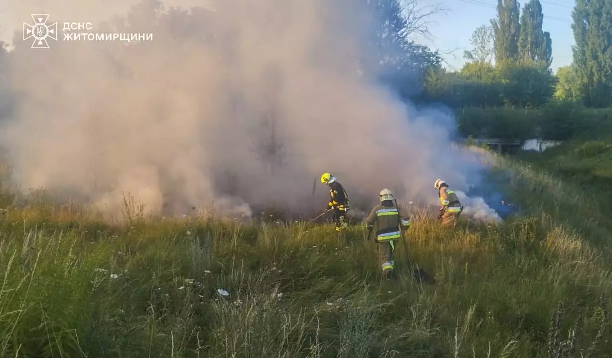 Робота рятувальників ДСНС на місці займання