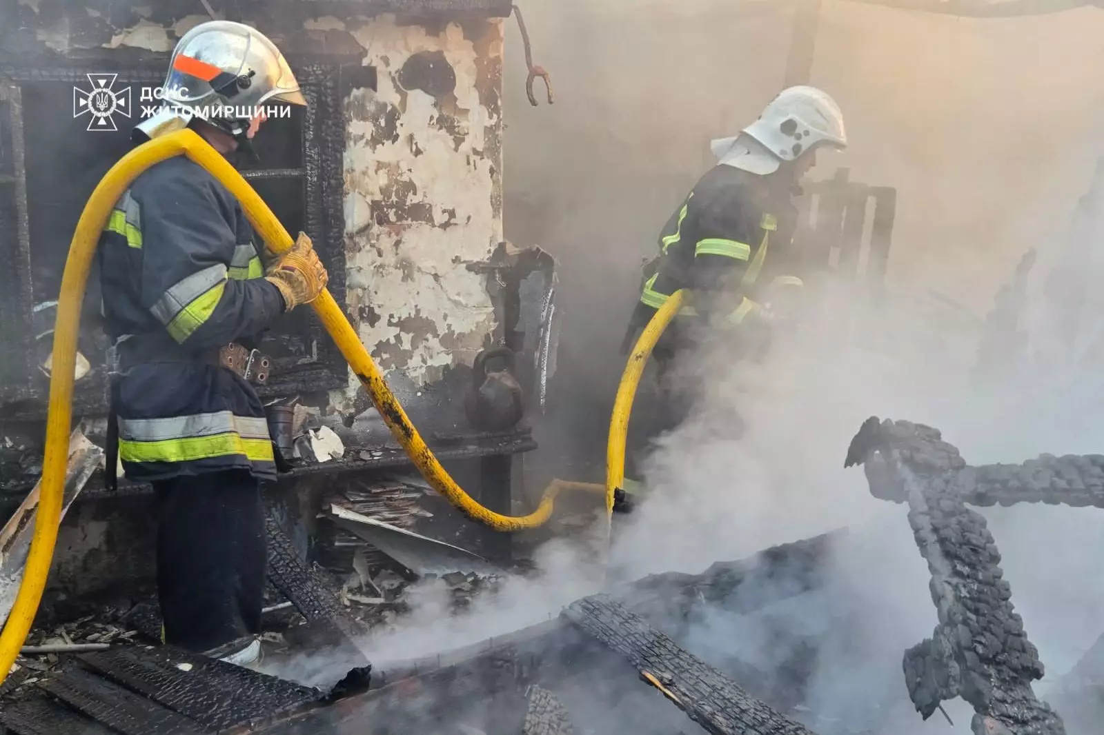 Пожежа після обстрілу на півночі області