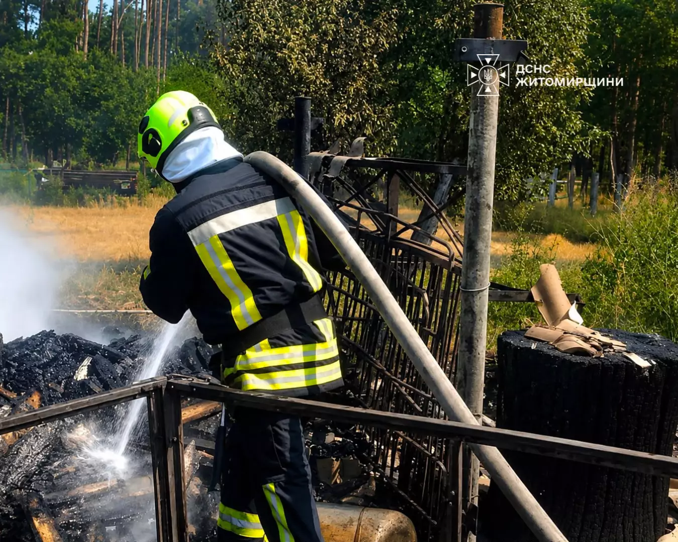 Рятувальники ДСНС гасять вогонь на Житомирщині