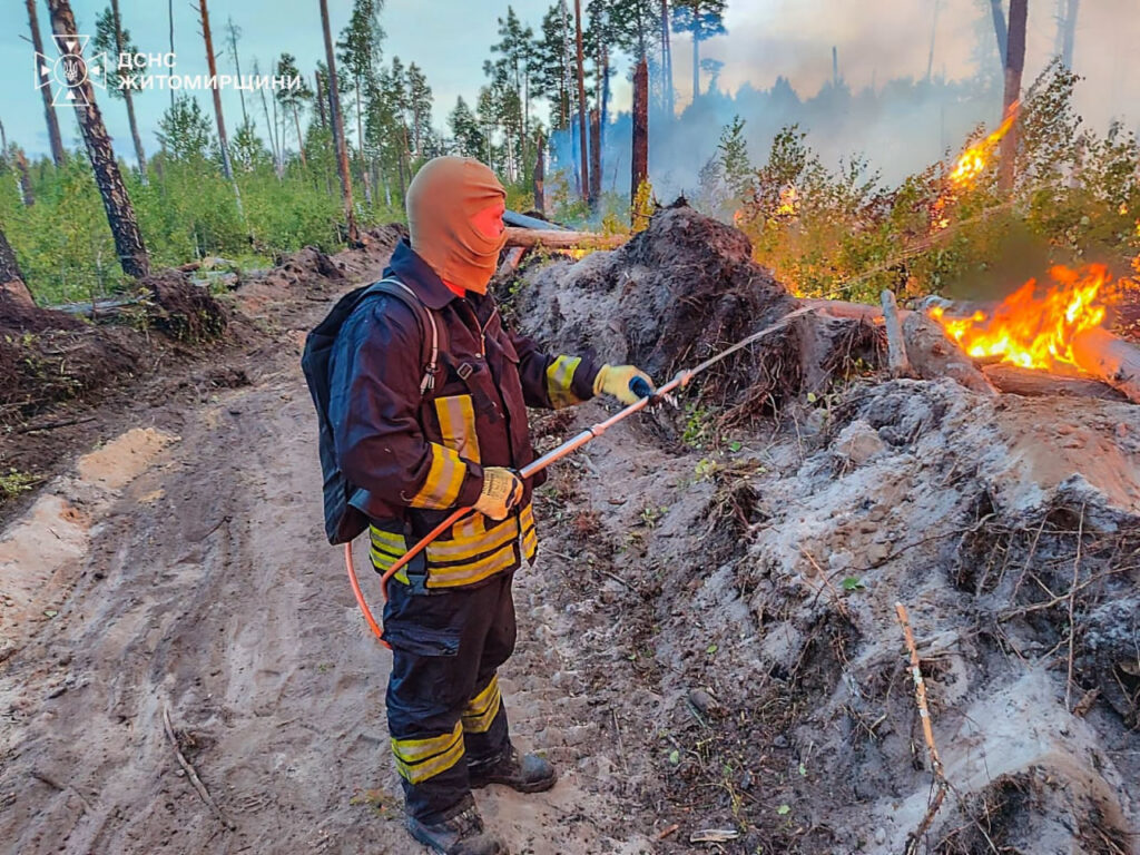 Понад пів сотні людей ліквідовують пожежу на Коростенщині