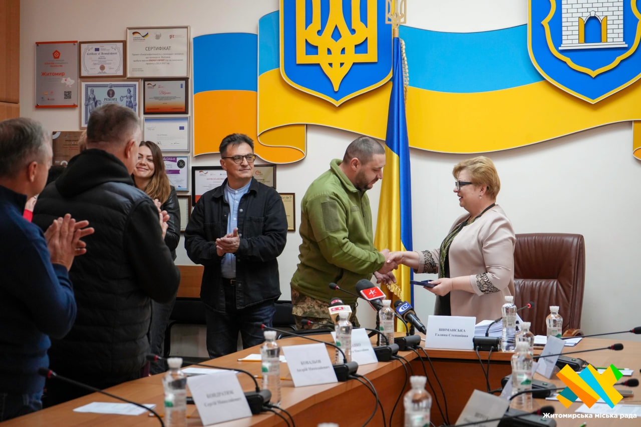 Вручення відзнаки Сергію Давидюку у Житомирі